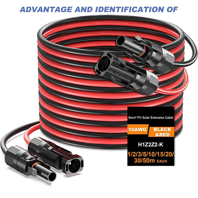 Сонечны падаўжальны кабель 10 AWG з прамым пахаваннем 50 футаў