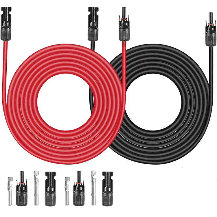 Сонечны кабель-падаўжальнік 30 футаў 10 AWG 6 мм2 Провад кабеля сонечнай энергіі